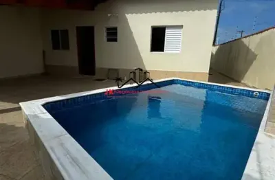 Linda casa nova á venda com piscina, baln nossa sra de fatima-mongaguá r$ 369 mil - aceita financiamento bancario