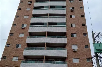 415mil - apartamento lado praia 2 quartos 1 suite, vila guilhermina sacada com churrasqueira - piscina