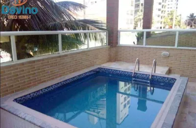 Apartamento com sacada e churrasqueira a carvão 02 dormitórios 1 suíte na ocian 40 metros da praia vista mar, 03 sacadas.