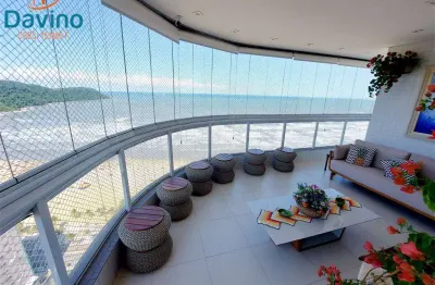 3.300milhão  - apartamento 4 dormitorios sendo 3 suites - 3 vagas privativas - maravilhosa vista mar - semi mobiliado - frente mar