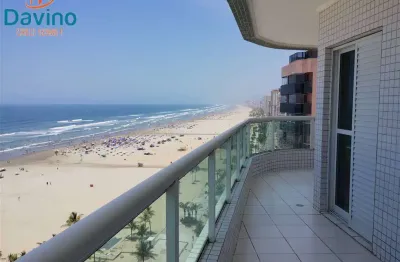 Belo apartamento frente mar com 3 dormitórios, vista panorâmica de toda a orla da praia guilhermina, prédio com lazer, 1,3k, à vista ou pelos bancos, estuda permuta