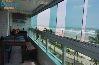 Lindo apartamento frente mar, vista panorâmica, 2 dorms. 2 vagas demarcadas, lazer completo