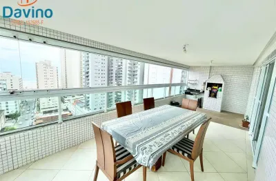 1450milhao - apartamento andar alto - 3 suites - semi mobiliado - alto padrão - praia do boqueirão em praia grande