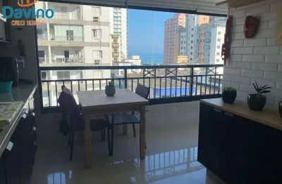 R$:820mil belíssimo apartamento- semi- mobiliado- 2 suites- na praia da guilhermina - vista mar !