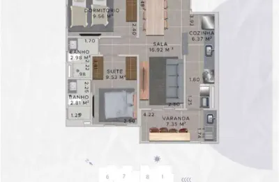 630mil - apartamento lateral em predio frente mar com linda vista 2 quartos um suite entrega fevereiro 2025