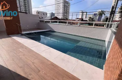 397,6mil - apartamentos novos 1 dormitório - 47m area util sacada gourmet lazer completo praia da vila guilhermina