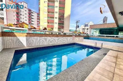 435mil - apartamento 100 metros da praia caiçara - prédio lazer de clube.