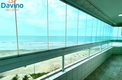 Frente mar - sacada com churrasqueira a carvão - apartamento 2 dormitórios sendo 1 suíte – porteira fechada
