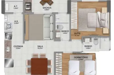 Apartamento com 2 quartos à venda na Rua Colômbia, 477, Guilhermina, Praia Grande