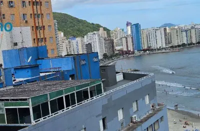 Sala living (kitão) pé na areia, vista mar da praia do gonzaguinha, são vicente