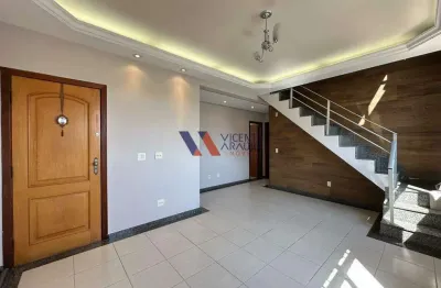 Cobertura de 184m² e três quartos à venda no bairro jardim da cidade, em betim.