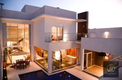 Sobrado com 3 dormitórios, 460 m² - venda por r$ 4.500.000,00 ou aluguel por r$ 20.000,00/mês - condomínio village sunset - sorocaba/sp