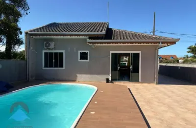 Casa à venda com piscina (porteira fechada) em guaratuba-pr, bairro eliane: 4 quartos, 1 suíte, 120m²