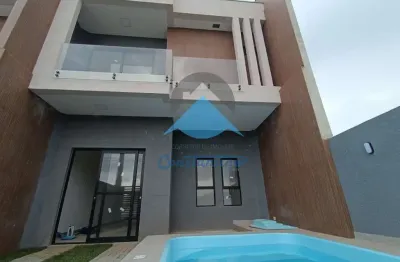 Sobrado de 3 quartos com piscina a 250m do mar em guaratuba-pr na praia das palmeiras