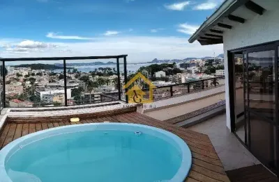 Cobertura luxuosa de 398m² no jardim guanabara: 4 quartos, piscina e vista panorâmica para a baía de guanabara!