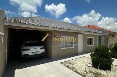 Casa em pinhais! área gourmet, amplo jardim, 02 garagem coberta