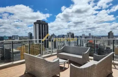 Studio no centro de curitiba! andar alto, mobiliado