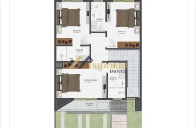 Sobrado alto padrão no santa cândida! 03 suítes, sacada, closet