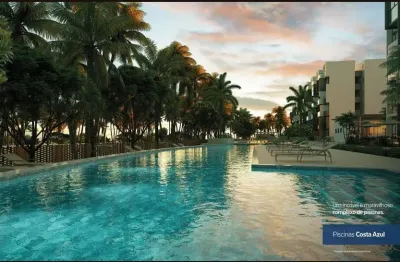 Resort com studio, 2 e 3 quartos, ao lado do parque aquático praia dos carneiros