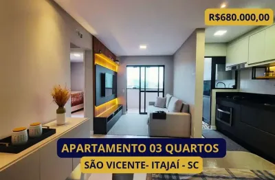 Apartamento para venda em itajaí, são vicente, 3 dormitórios, 1 suíte, 2 banheiros, 1 vaga