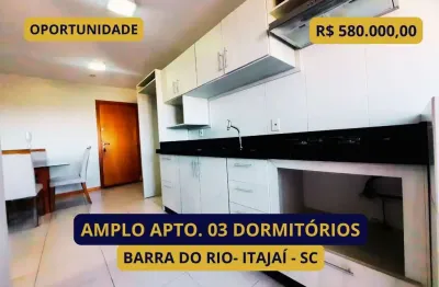 Apartamento para venda em itajaí, barra do rio, 3 dormitórios, 1 suíte, 2 banheiros, 2 vagas