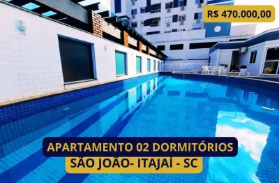Apartamento para venda em itajaí, são joão, 2 dormitórios, 1 banheiro, 1 vaga