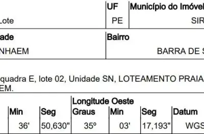 Oportunidade Única em SIRINHAEM - PE | Tipo: Terreno | Negociação: Venda Direta Online  | Situação: Imóvel
