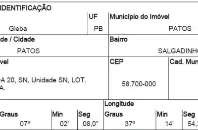 Oportunidade Única em PATOS - PB | Tipo: Gleba Urbana | Negociação: Venda Direta Online  | Situação: Imóvel