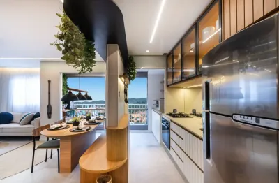 2 dormitórios com:  suíte - closet - 2 banheiros - varanda c vista livre e sol da manhã  - opção vaga determinada