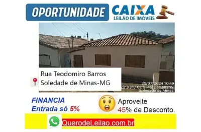 Casa com 2 quartos à venda no Centro, Soledade de Minas 