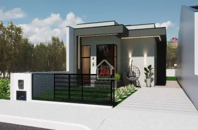 Casa térrea com 3 dormitórios, bem localizada,  amplo espaço nos fudos, à venda, 76 m² por r$ 429.900 - benedito - indaial/sc