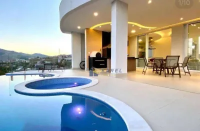 Sobrado à venda com 4 suítes, piscina com borda infinita, vista permanente, sem vizinhos de fundos no condomínio tipo clube vale das águas!!