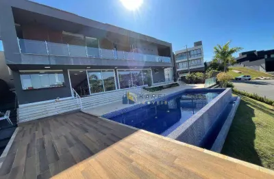Sobrado para venda ou locação com 4 suítes, terreno de 983m², piscina, quintal gramado, área gourmet no condomínio vale das aguas em bragança pta!