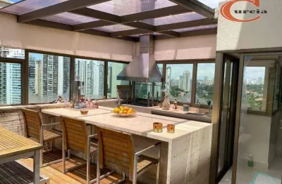 Cobertura com 3 dormitórios à venda, 240 m² por r$ 3.990.000,00 - brooklin - são paulo/sp