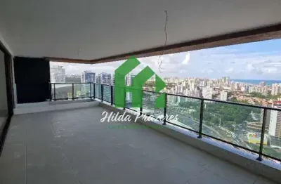 Imperdível oportunidade: apartamento de luxo, 4 quartos, 4 suítes, 210m², 4 vagas no caminho das árvores, salvador-ba.