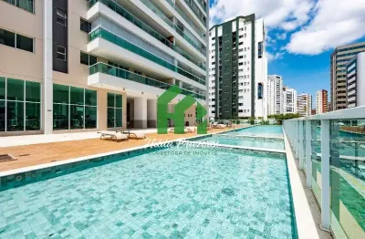 Apartamento de luxo à venda em salvador-ba, bairro aquarius: 3 suítes, sala em dois ambientes, 2 vagas, 126m², dependência completa.