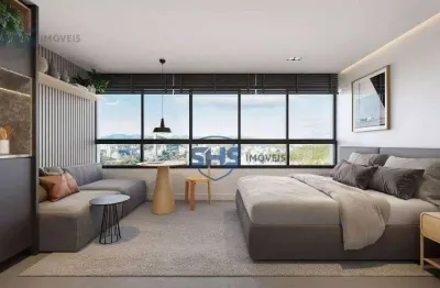 Apartamento mobiliado com 1 dormitório à venda, 24 m² por r$ 420.000 - velha - blumenau/sc