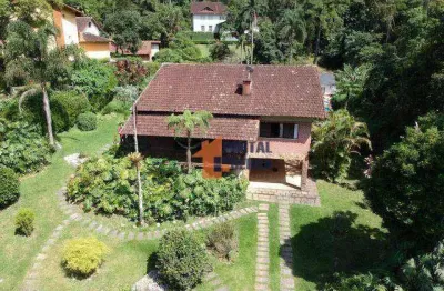 Casa com 5 quartos + casa de hospedes de 2 quartos à venda, 205 m² por r$ 1.100.000 - granja guarani - teresópolis/rj