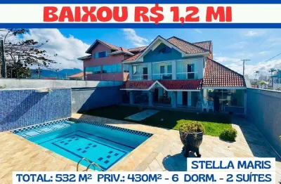 Imperdível!!! sobrado de frente para o mar no stella maris – 6 dorms, 2 suítes e 430 m² construídos