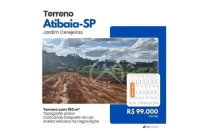 Terreno à venda, 150 m² por r$ 99.000 - jardim das cerejeiras - atibaia/sp