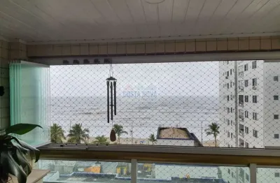 03 suítes de frente para o mar, varanda com churasqueira, lazer, 02 vagas de garagem,  Praia Grande