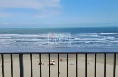 Frente mar na praia grande: apartamento mobiliado com suíte e vista espetacular