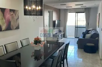 Apartamento mobiliado com 3 dormitórios, vista mar na guilhermina em praia grande - sp