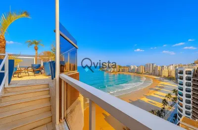 Excelente cobertura com vista panorâmica para o mar á venda na astúrias no guarujá | qvista intelig