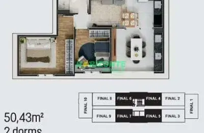 Apartamento com 2 dormitórios à venda, 50 m² - bairro da floresta - são josé dos campos/sp