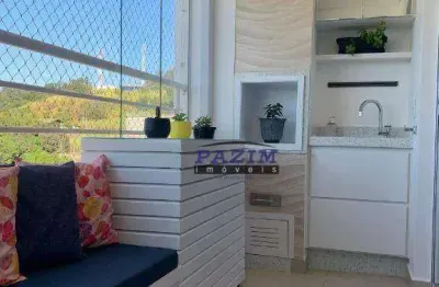 Apartamento com 3 dormitórios para locação, 80 m² - condomínio residencial bella luna - vinhedo/sp