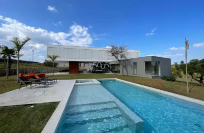 Casa semi-mobiliada com 5 suítes, linda vista, ambientes integrados e terreno de 3800m2 à venda no terras de são josé ii em itu