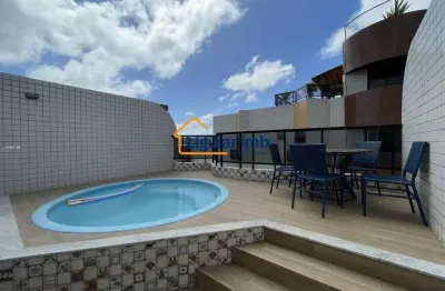 Cobertura para locação em joão pessoa, cabo branco, 2 dormitórios, 1 suíte, 2 banheiros, 2 vagas