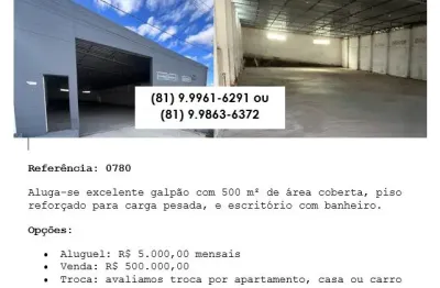 Barracão / Galpão / Depósito para alugar na Rua José Gonçalves de Santana, Porta Florada, Gravatá