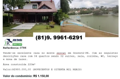 Casa em condomínio fechado com 4 quartos à venda na Condominio Prive Monte Serrat Rodovia Br 232 Km 72,5 S/n Rural, 1, Novo Gravatá, Gravatá